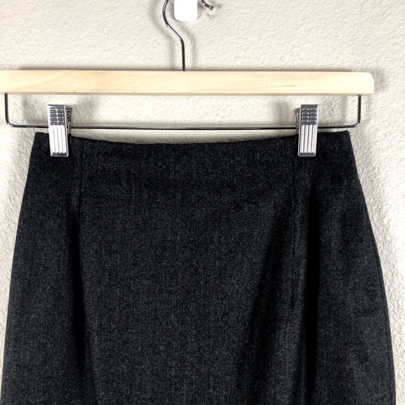 VINTAGE Burberrys Of London Skirt Gray Wool Pencil Midi Career Size X Small - Picture 3 of 15